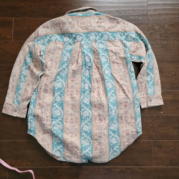 Free People Wonderland Fog Jacquard Shirt Womens S Boho Chic Grandmacore Vintage - Picture 3 of 8